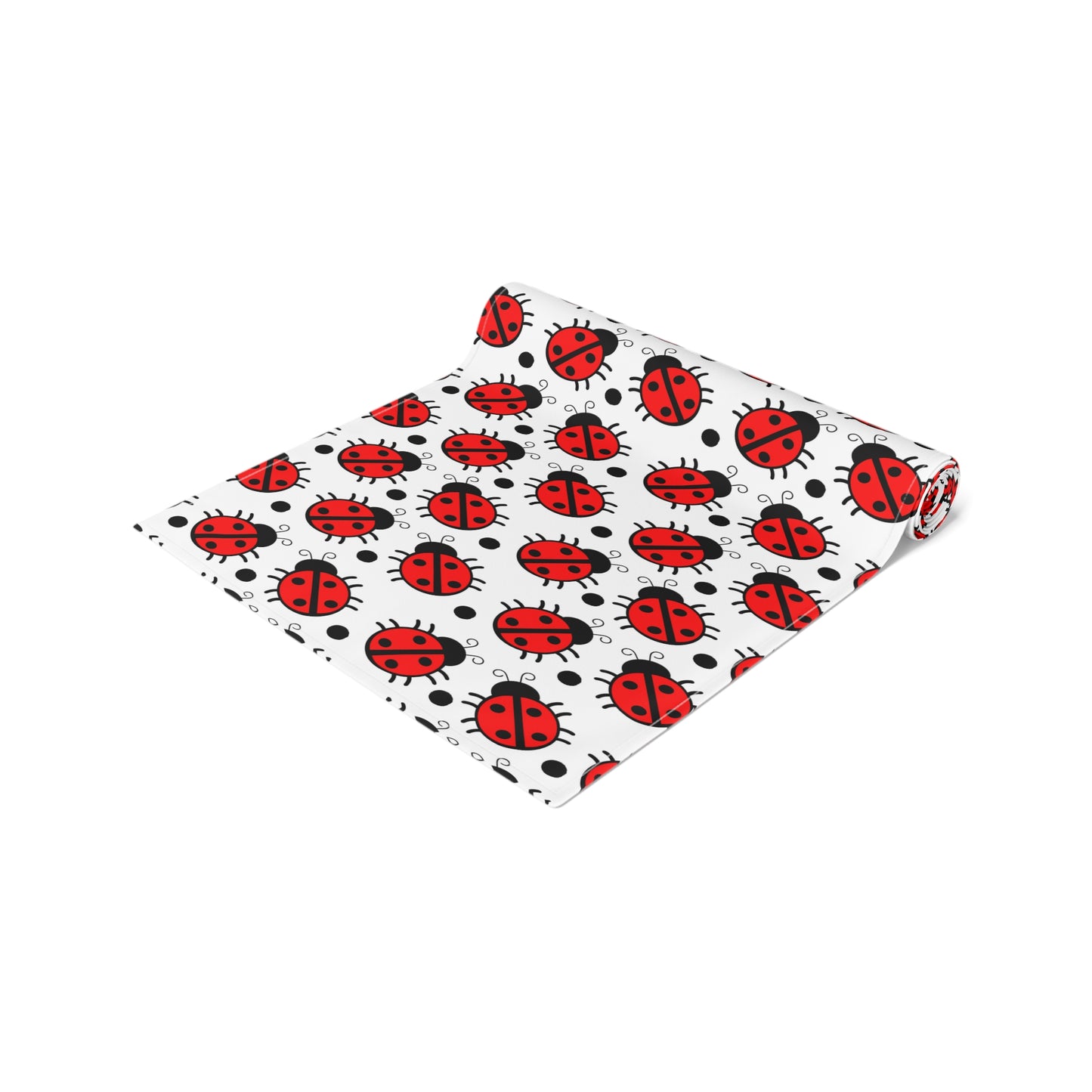 Ladybug Print Table Runner - Charming Good Luck, Cotton Twill or Polyester - Perfect for Nature-Inspired Home Decor
