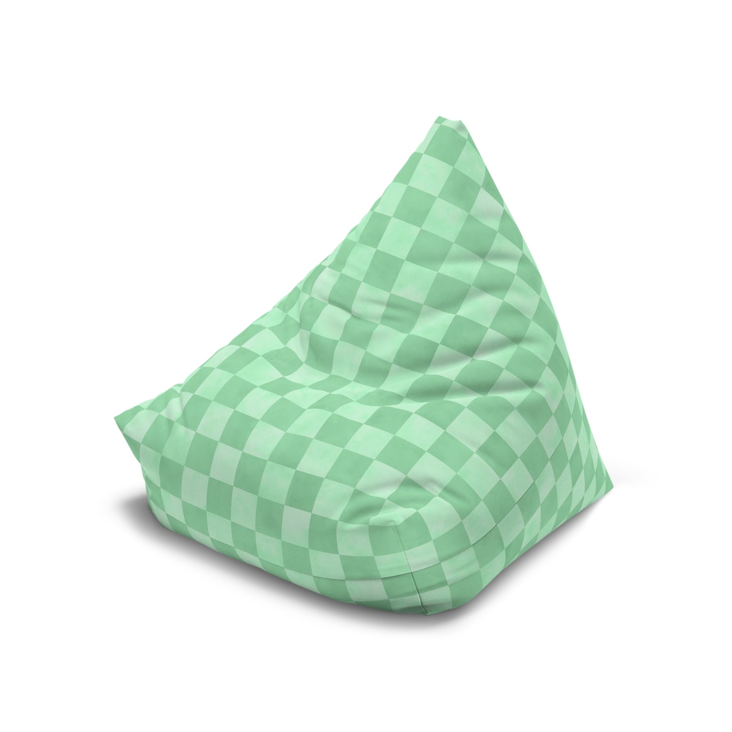 Pastel Checkers Bean Bag Chair Cover - Soft-Touch Polyester Slipcover with Secure Zip