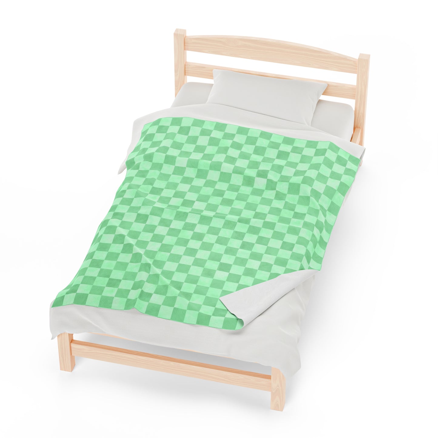 Pastel Checkers Velveteen Plush Blanket | Soft, Trendy, Luxurious and Comforting | Available in Multiple Sizes