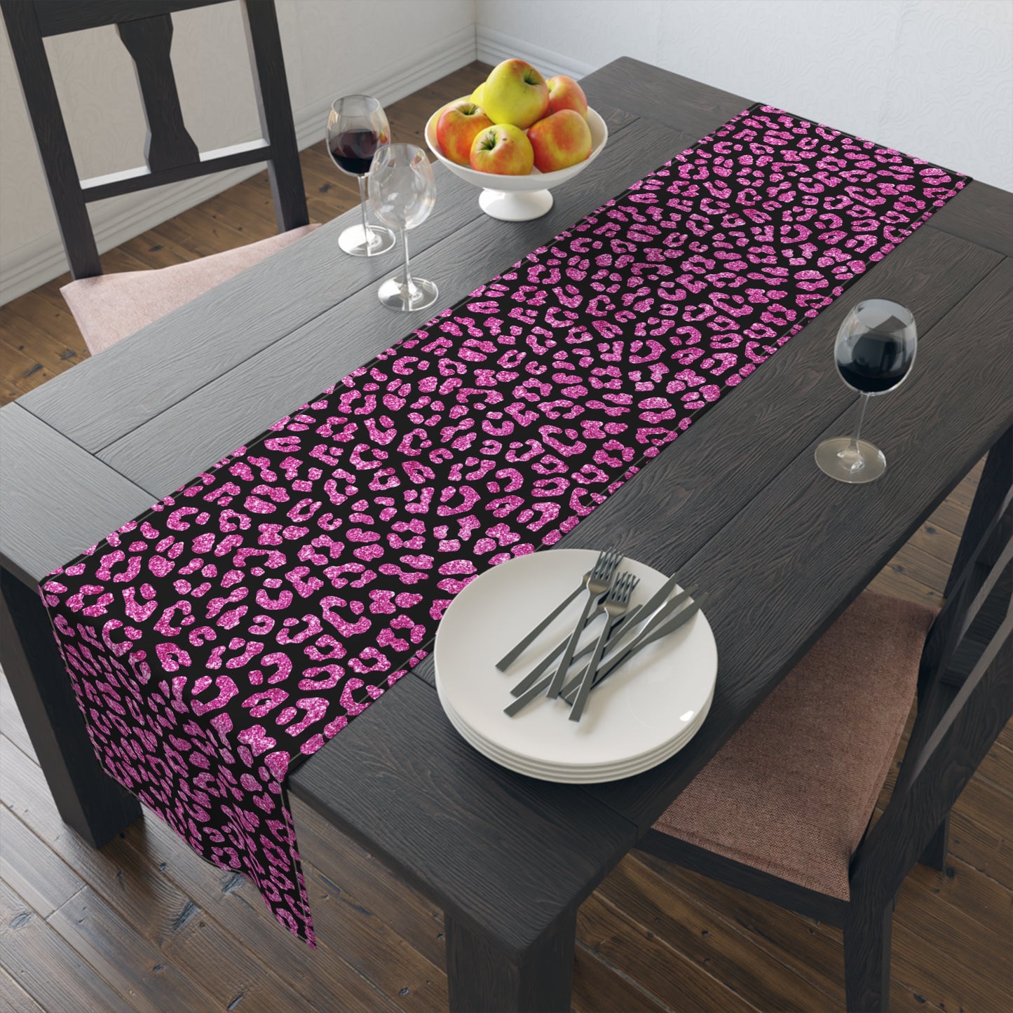 Leopard Print Table Runner - Bold Exotic Elegance, Cotton Twill or Polyester - Perfect for Safari & Glamorous Home Decor
