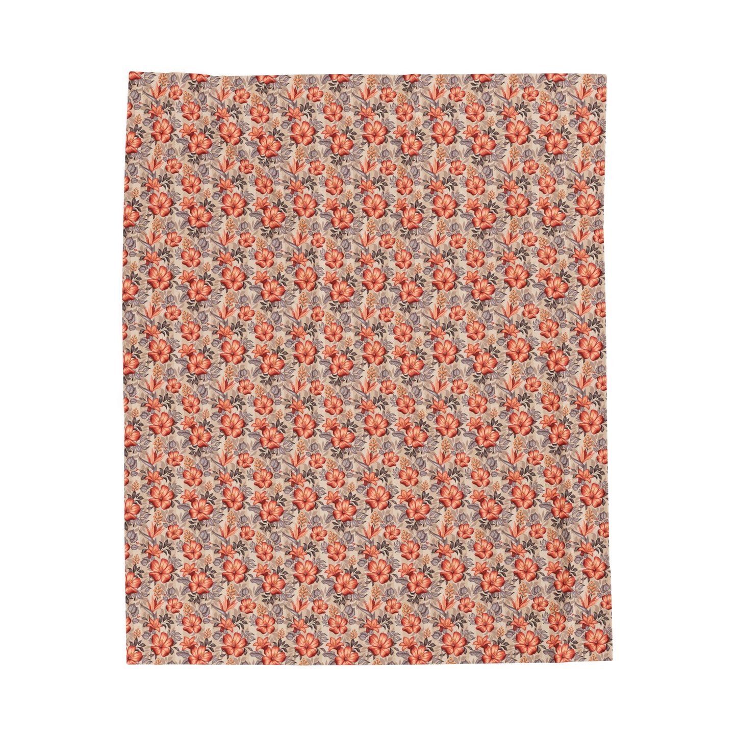 Boho Floral Velveteen Plush Blanket | Soft, Artistic, Luxurious and Comforting | Available in Multiple Sizes
