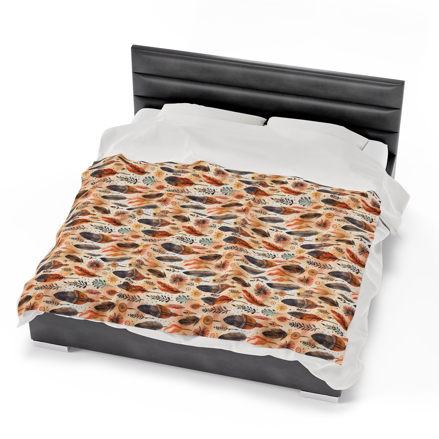 Aztec Velveteen Plush Blanket | Soft, Luxurious, Cultural, and Comforting | Available in Multiple Sizes