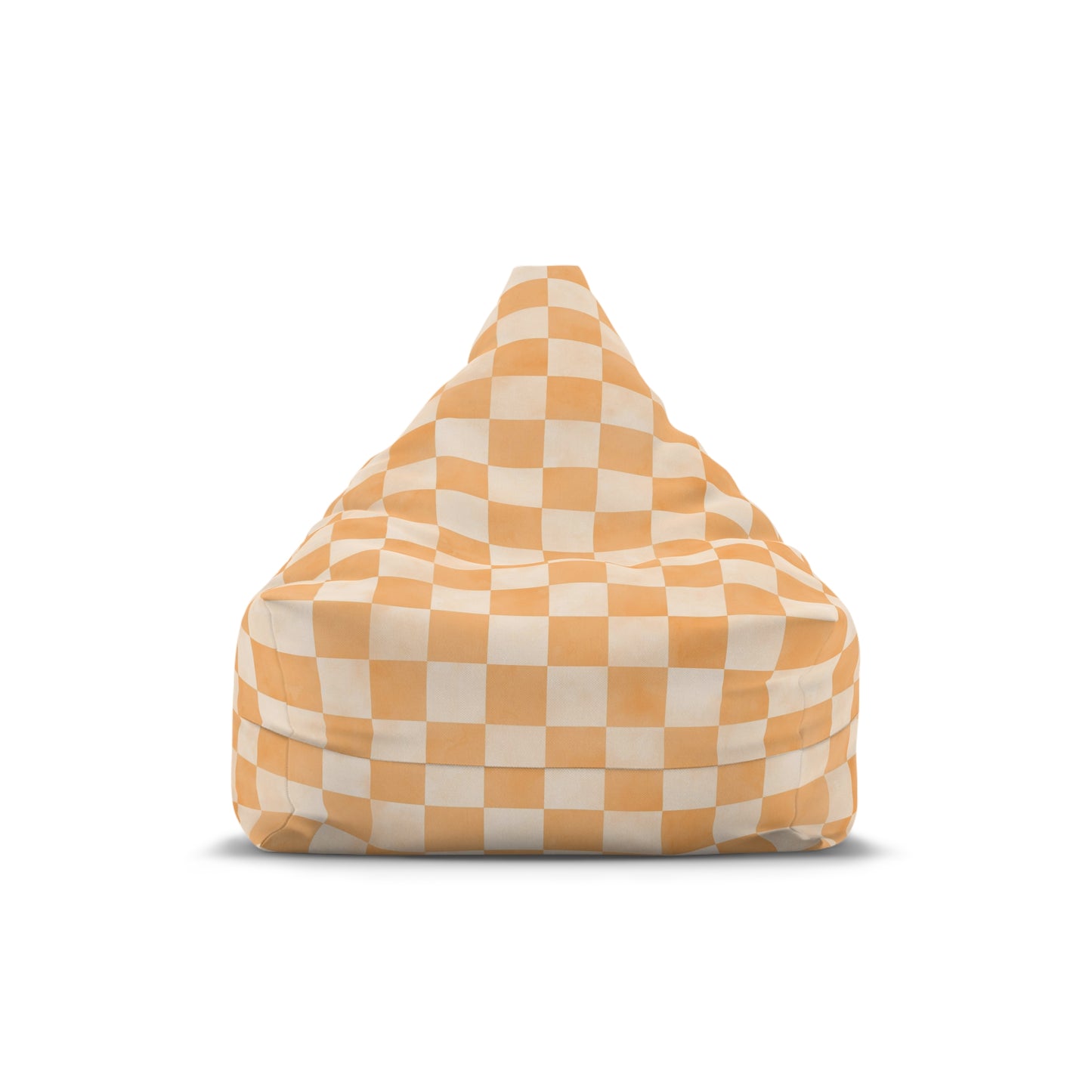 Pastel Checkers Bean Bag Chair Cover - Soft-Touch Polyester Slipcover with Secure Zip
