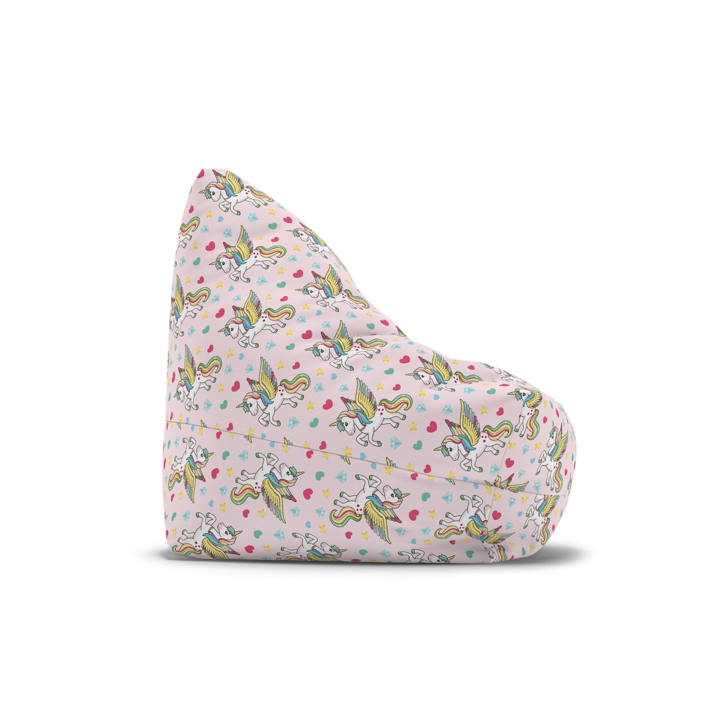 Unicorn Print Bean Bag Chair Cover - Magical Polyester Slipcover with Secure Zip