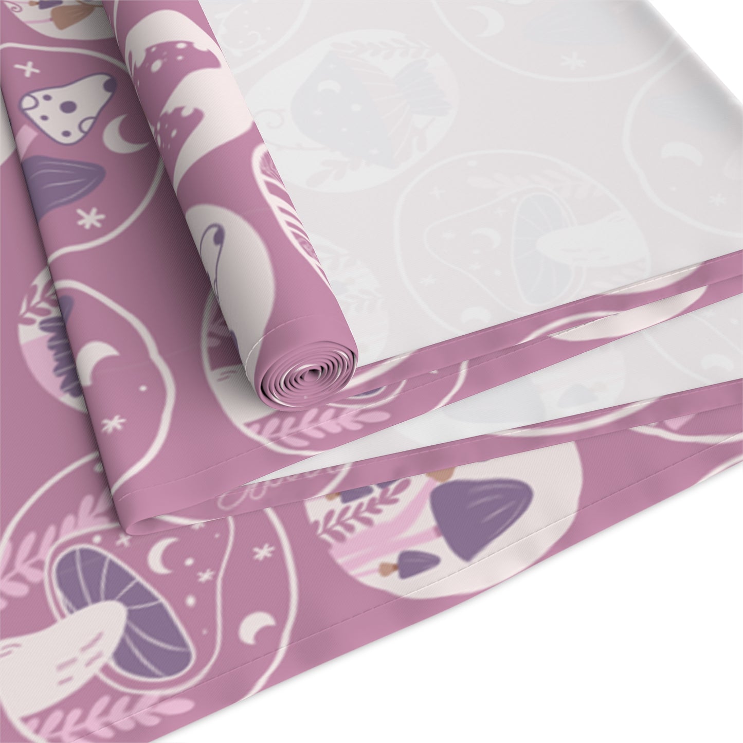 Mushroom Print Table Runner - Nature Vibes in Cotton Twill or Polyester - Perfect for Nature-Inspired Home Decor