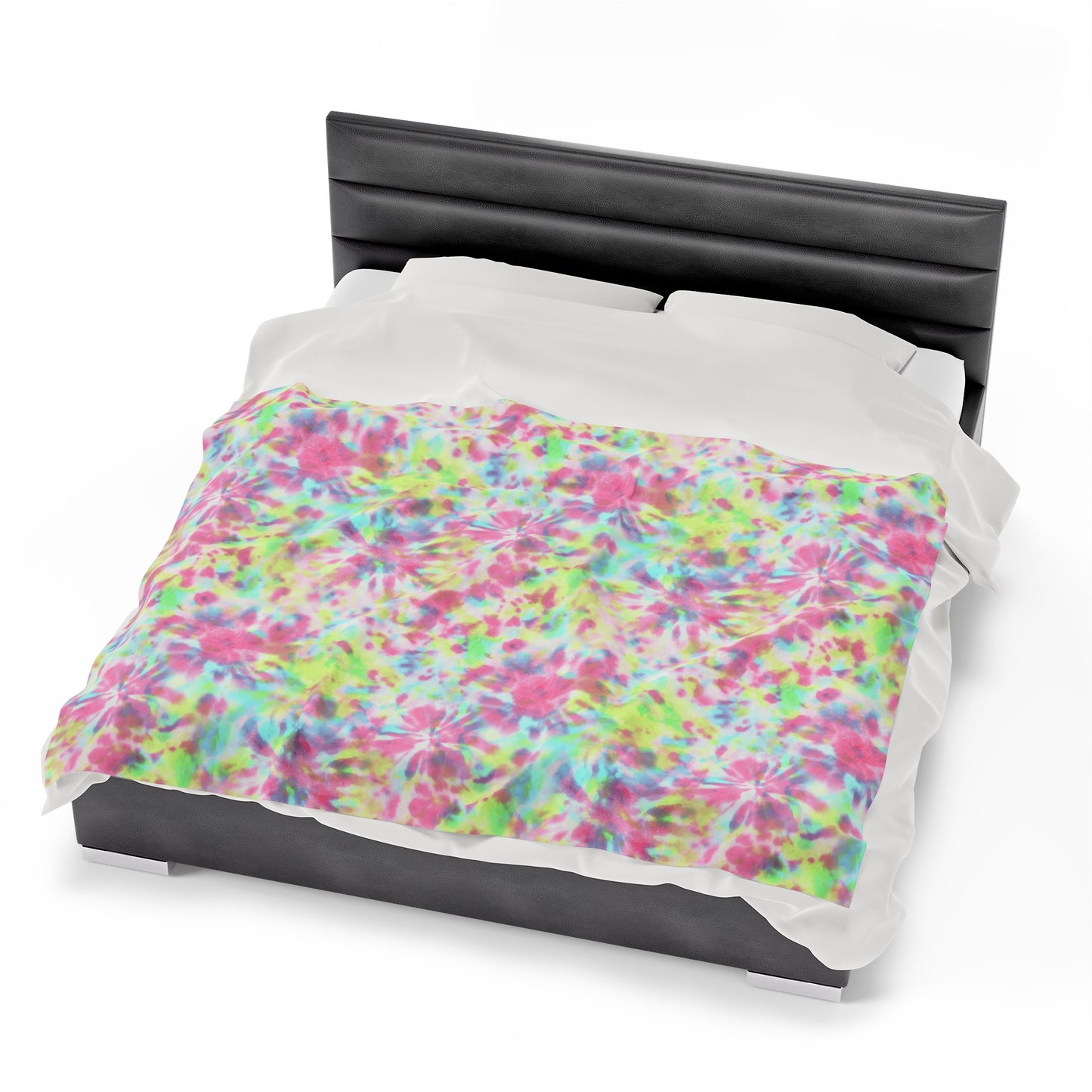 Tie Dye Velveteen Plush Blanket | Soft, Colorful, and Comforting | Available in Multiple Sizes