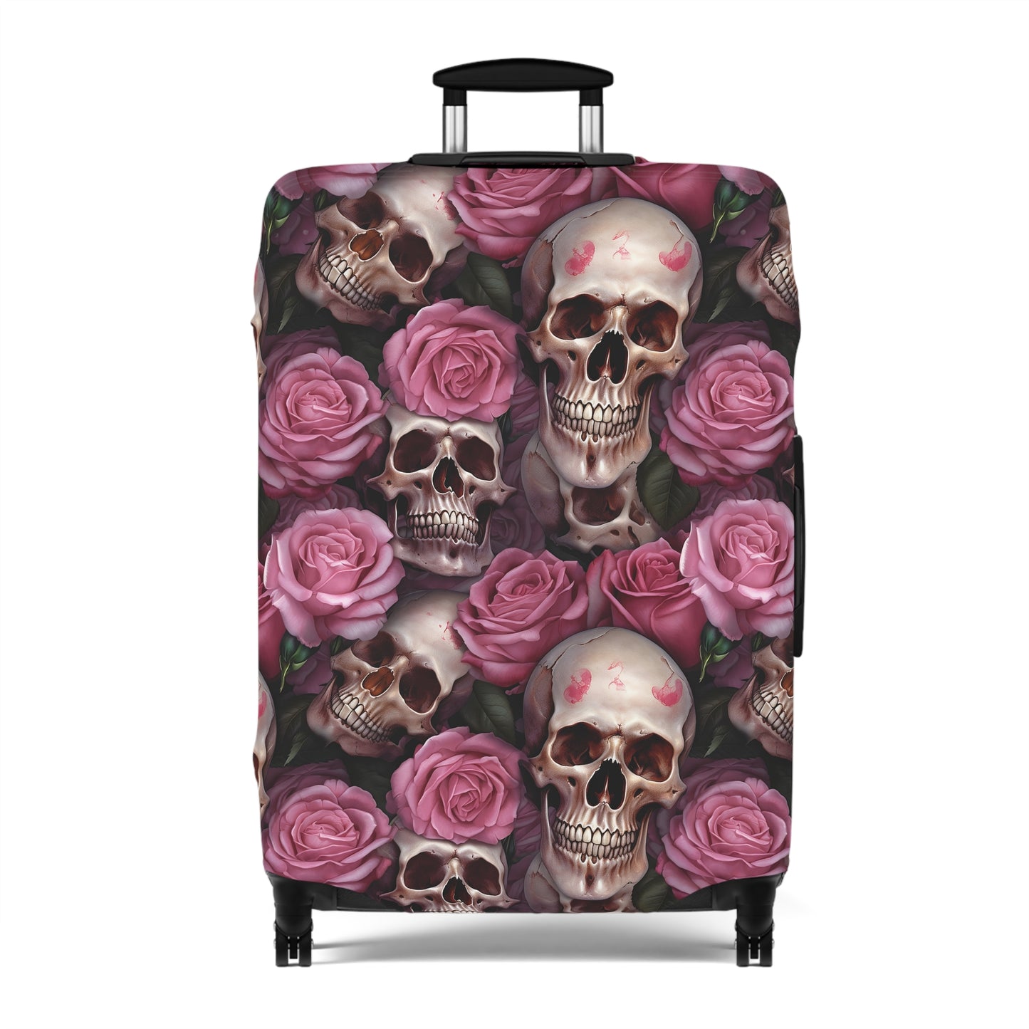 Floral Skull Luggage Cover - Stylish Skull Suitcase Cover