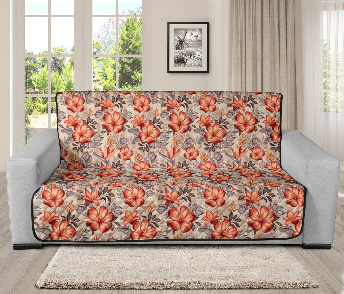 Boho Floral Sofa Protector