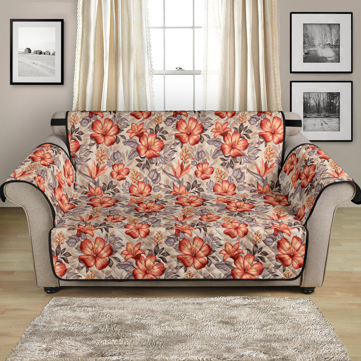 Boho Floral Sofa Protector