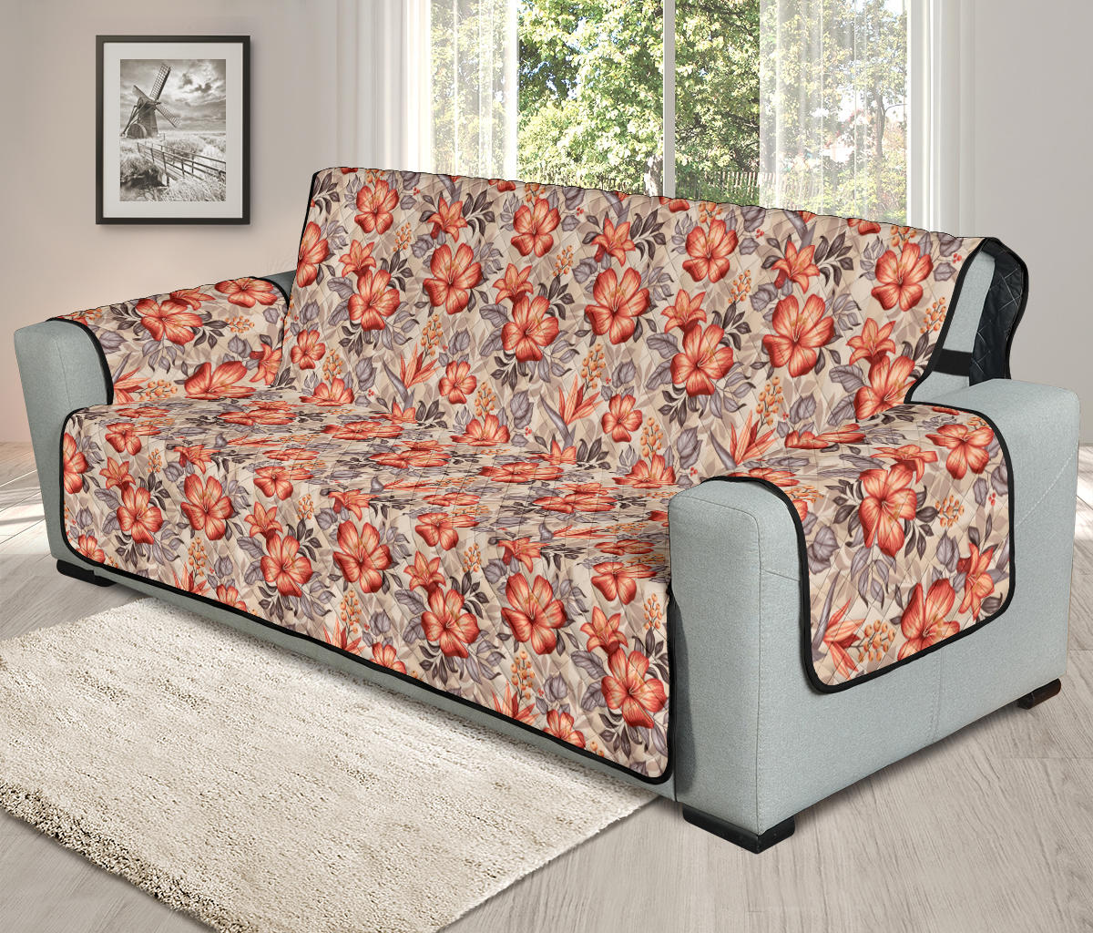 Boho Floral Sofa Protector