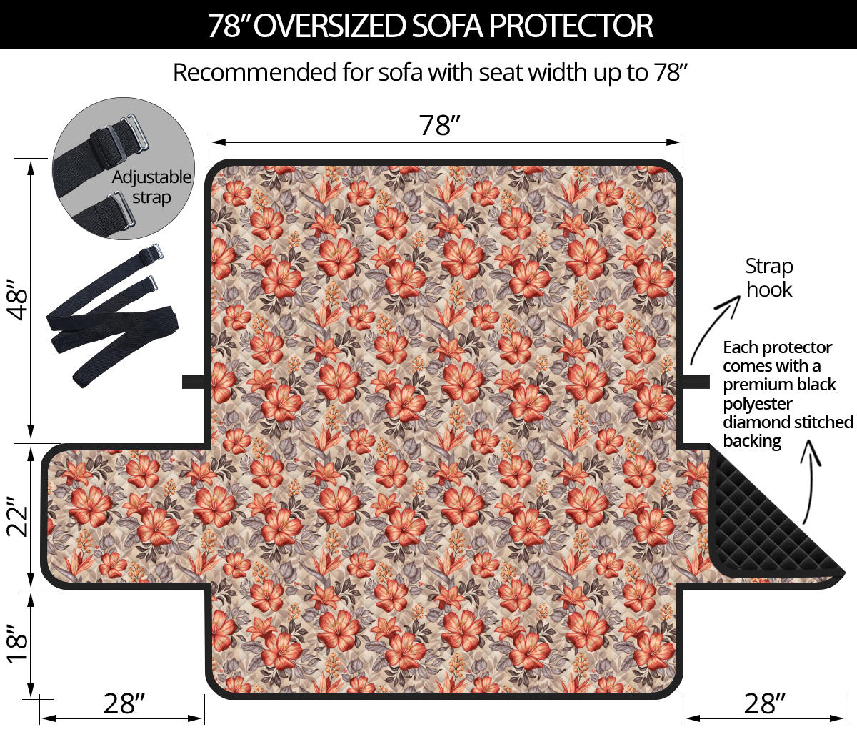Boho Floral Sofa Protector