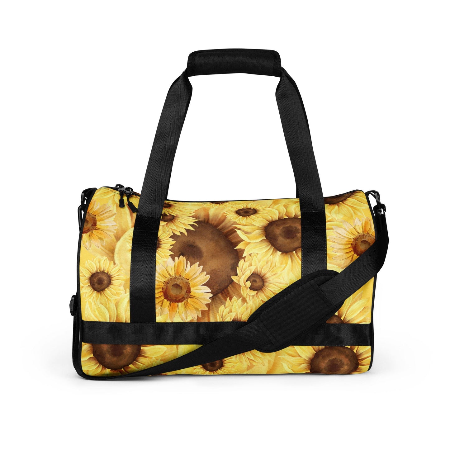 Yellow Sunflower Print All-over Print Gym Bag