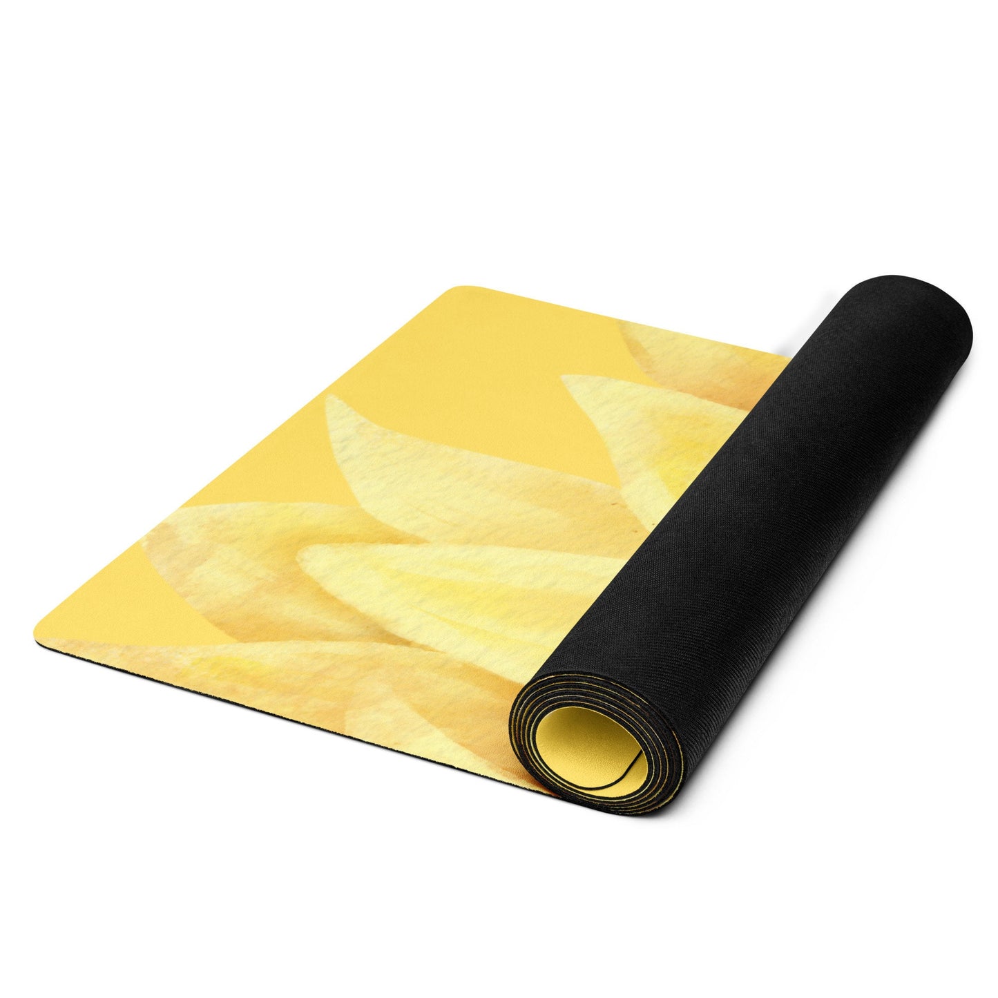 Yellow Sunflower Print Yoga Mat