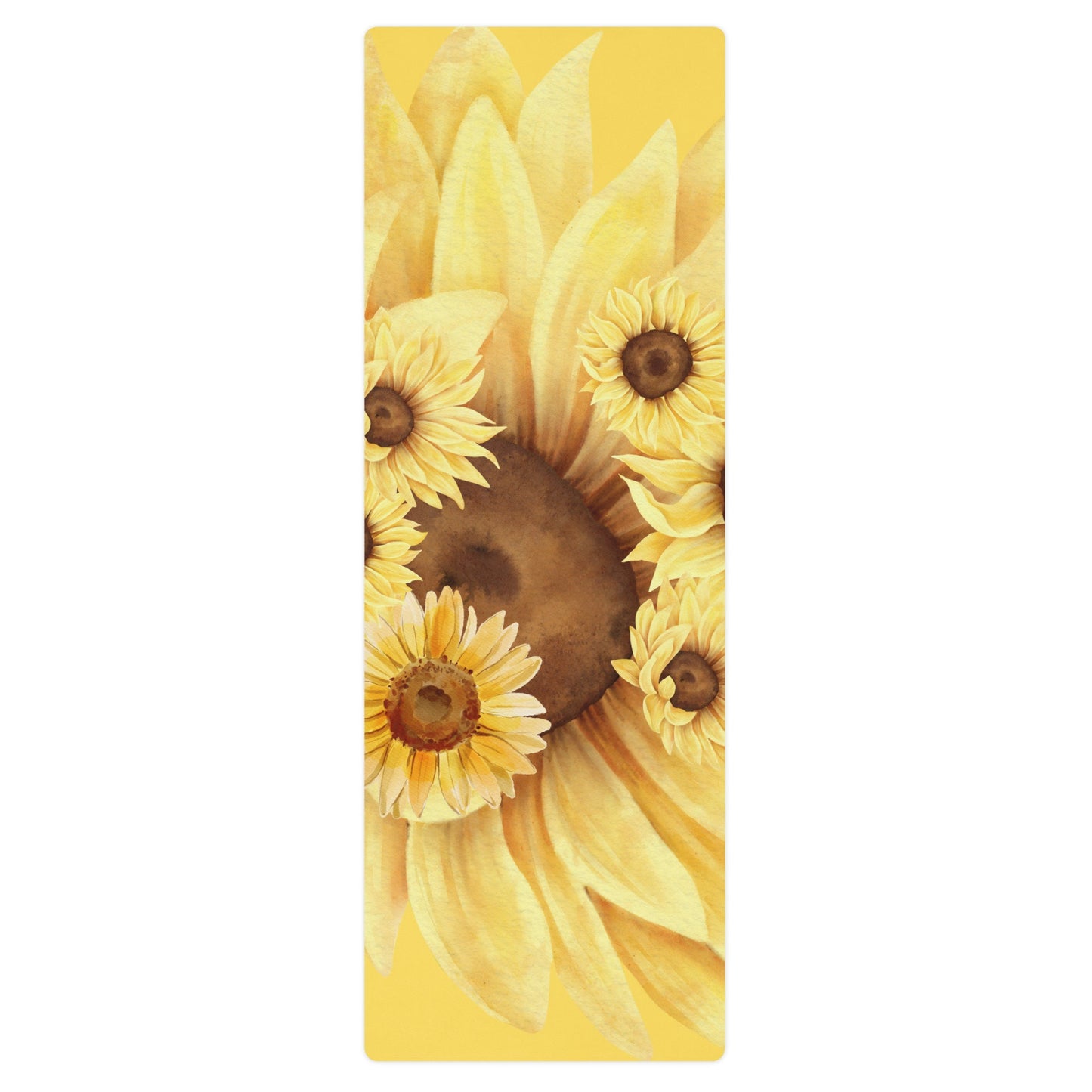 Yellow Sunflower Print Yoga Mat
