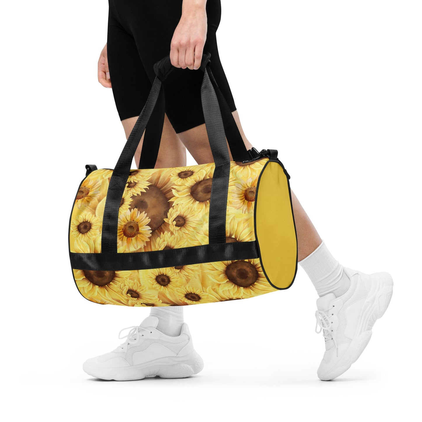 Yellow Sunflower Print All-over Print Gym Bag