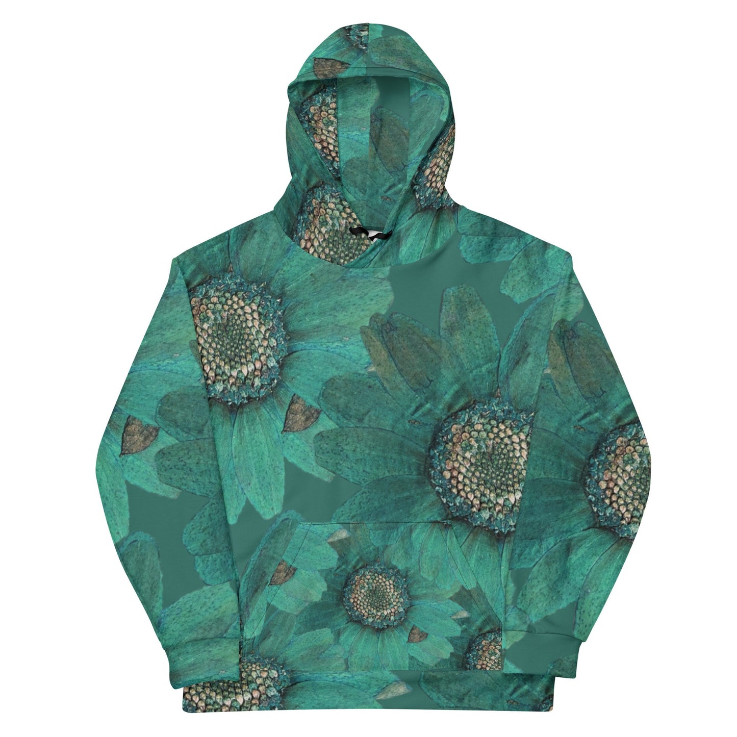 Green Daisy Print Women's Hoodie