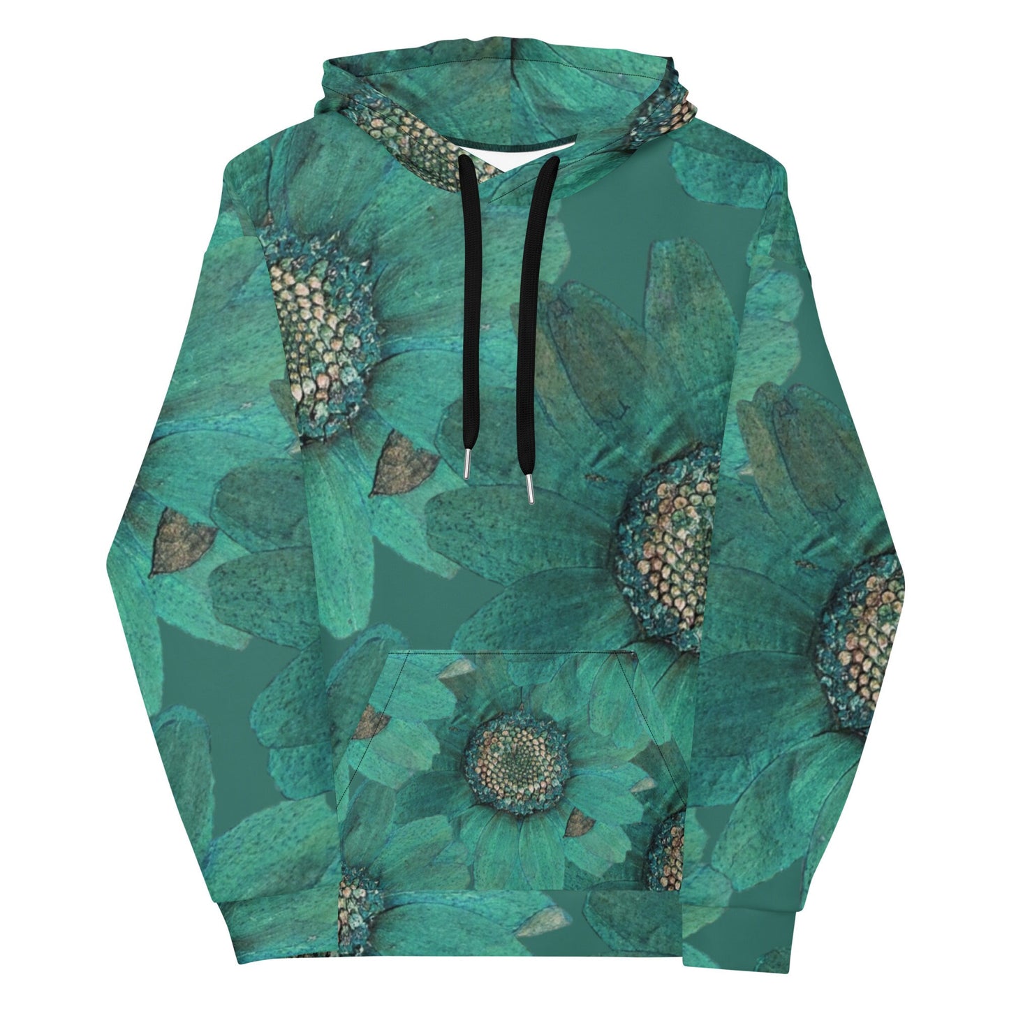 Green Daisy Print Women's Hoodie